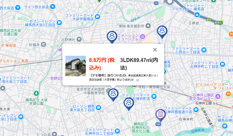 地図検索機能